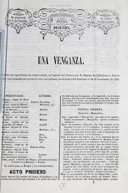 Una Venganza : Drama De Espectáculo En Cuatro Actos