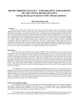 HENRY MORTON STANLEY – EXPLORATION and MAPPING of the CONGO RIVER (1874-1877) - Solving the Last Great Mystery of the African Continent