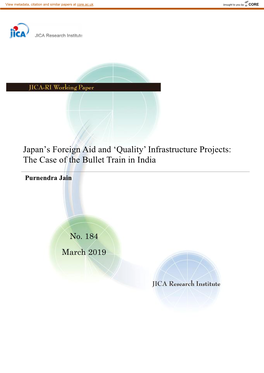 JICA-RI Working Paper No.184