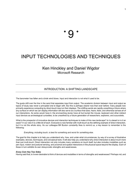 Input Technologies and Techniques