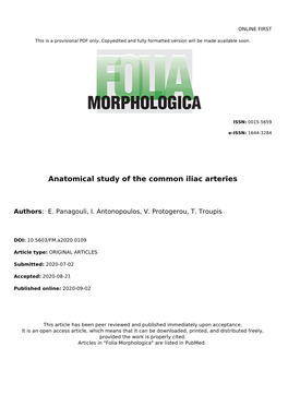 Anatomical Study of the Common Iliac Arteries