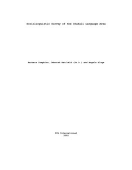 Sociolinguistic Survey of the Chakali Language Area