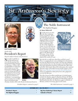 President's Report the Noble Instrument