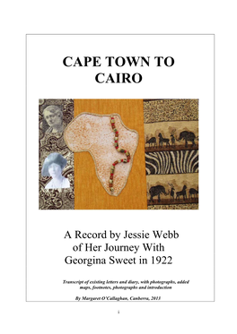 Jessie Webb CAPE TOWN to CAIRO 15 June 2013 V1