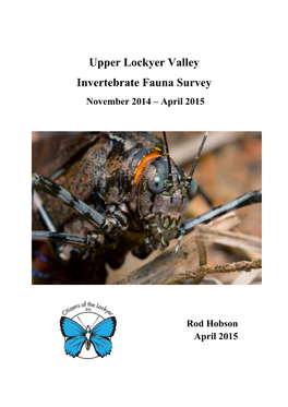 Invertebrate Fauna Survey November 2014 – April 2015