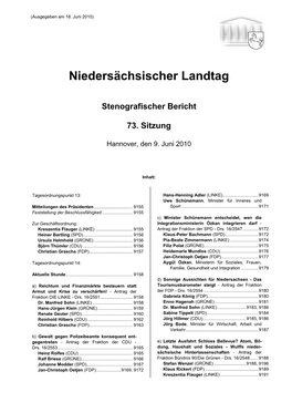 Landtagssitzung Vom 10. Juni 2010