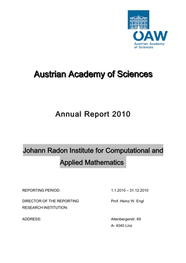 Johann Radon Institute for Computational and Applied Mathematics