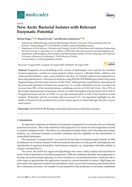 New Arctic Bacterial Isolates with Relevant Enzymatic Potential