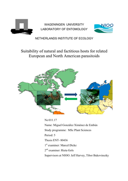 Suitability of Natural and Factitious Hosts for Related European and North American Parasitoids