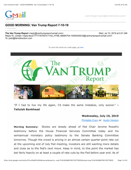 GOOD MORNING: Van Trump Report 7-10-19 7/23/19, 8�13 AM