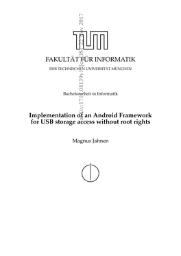 FAKULT¨AT F¨UR INFORMATIK Implementation of an Android