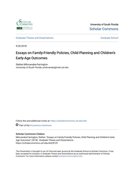 Essays on Family-Friendly Policies, Child Planning and Children's Early