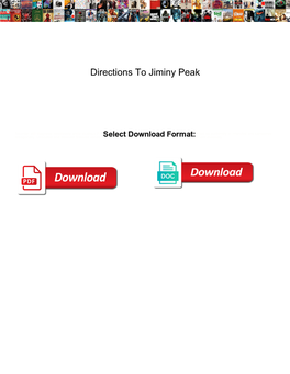 Directions to Jiminy Peak