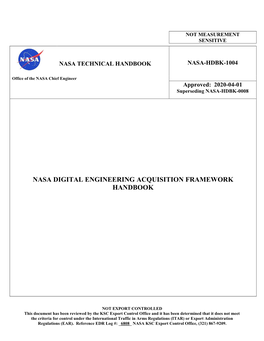 Nasa Digital Engineering Acquisition Framework Handbook