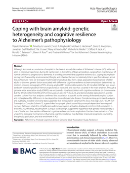 Downloaded from the ADNI Database Ate in Analyses, Representing an Estimate of Early-Age