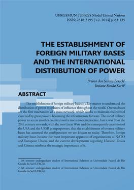 The Establishment of Foreign Military Bases and the International Distribution of Power
