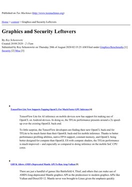 Graphics and Security Leftovers