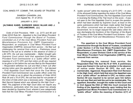 Supreme Court Reports [2012] 2 Scr Coal Mines Pf Commr