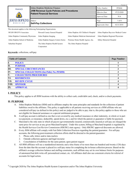 Self-Pay Collections Policy