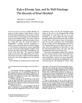 Kuh-E Khwaja, Iran, and Its Wall Paintings: the Records of Ernst Herzfeld