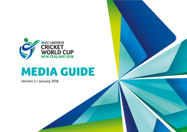 ICC U19 Cricket World Cup 2018 Matches the Remarkables Offering One of the Most Association (NCA) for Many Years, with Including the Final on Saturday 3 February