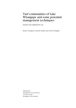 Turf Communities of Lake Whangape and Some Potential Management Techniques