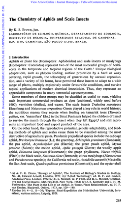 The Chemistry of Aphids and Scale Insects