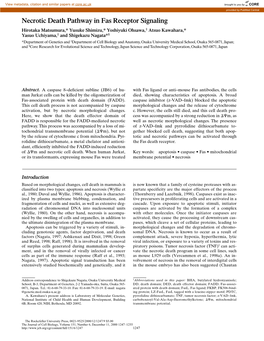 Necrotic Death Pathway in Fas Receptor Signaling