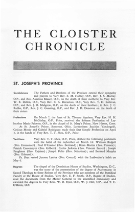 Cloister Chronicle