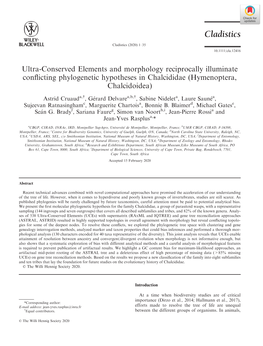 Ultra‐Conserved Elements and Morphology Reciprocally Illuminate