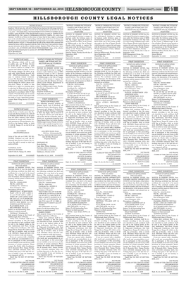 HILLSBOROUGH COUNTY Businessobserverfl.Com 41 HILLSBOROUGH COUNTY LEGAL NOTICES