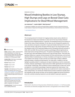 Implications for Dead Wood Management