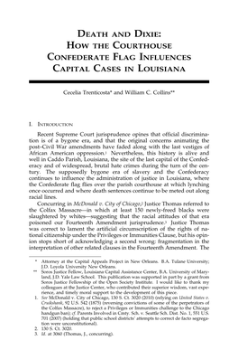 Death and Dixie: How the Courthouse Confederate Flag Influences Capital Cases in Louisiana