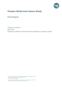 Preston Retail and Leisure Study Final Report