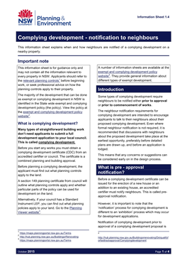 Complying Development - Notification to Neighbours