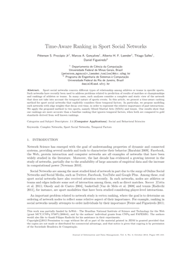 Time-Aware Ranking in Sport Social Networks