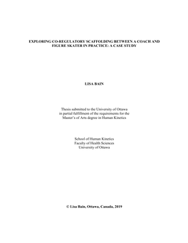 A CASE STUDY LISA BAIN Thesis Submitted to Th