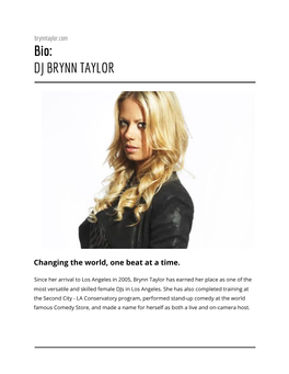 Bio: DJ BRYNN TAYLOR