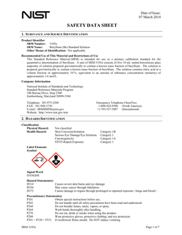 MSDS@Nist.Gov +1-703-527-3887 (International) Website