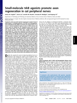 Small-Molecule Trkb Agonists Promote Axon Regeneration in Cut Peripheral Nerves