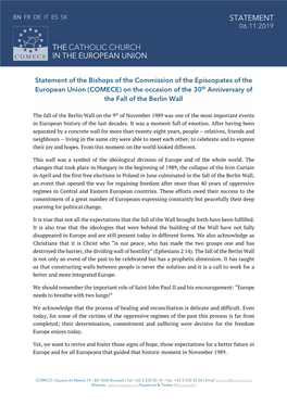 Statement the Catholic Church in the European