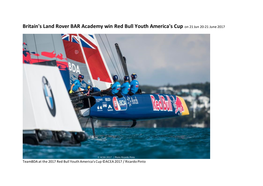 Britain's Land Rover BAR Academy Win Red Bull Youth America's Cup on 21 Jun 20-21 June 2017