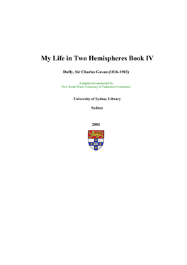 My Life in Two Hemispheres Book IV