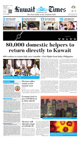 80,000 Domestic Helpers to Return Directly to Kuwait