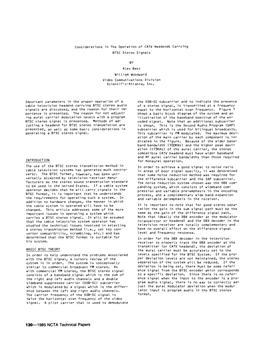 Considerations in the Operation of CATV Headends Carrying BTSC Stereo Signals