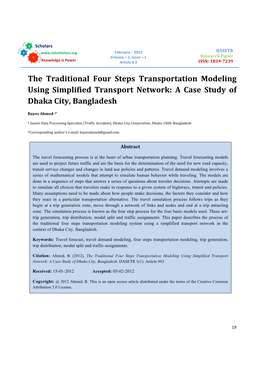 The Traditional Four Steps Transportation Modeling Using Simplified Transport Network: a Case Study of Dhaka City, Bangladesh