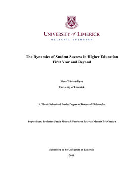 The Dynamics of Student Success in Higher Education First Year and Beyond