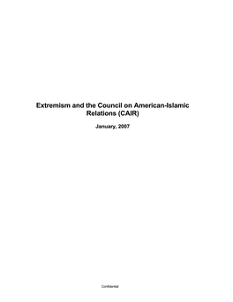 Extremism and the Council on American-Islamic Relations (CAIR)