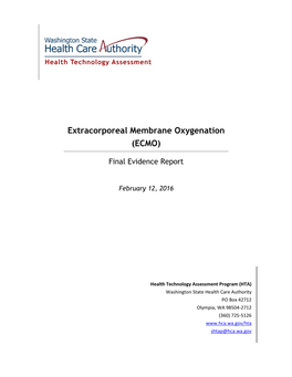 Extracorporeal Membrane Oxygenation (ECMO)