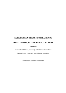 Europe Seen from North Africa: Institutions